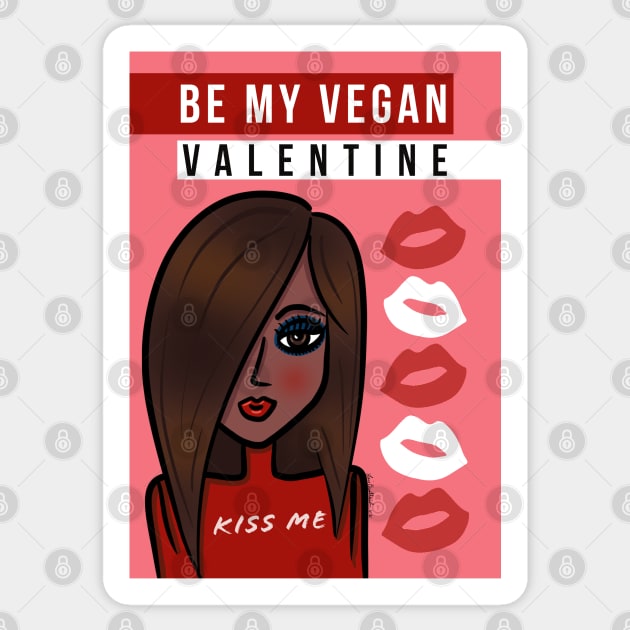 Be My Vegan Valentine Kiss Me Sticker by loeye